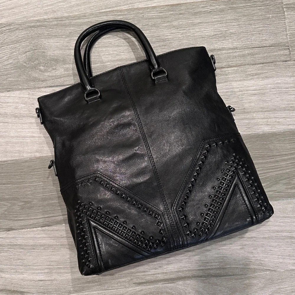 MCM Calfskin Embossed M Moment Folded 2 Way Tote Bag MWT4DXO23